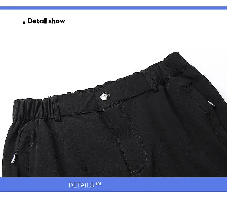 Men's Summer Cargo Pants Big Size Ice Silk Stretch Breathable Straight Leg Pants Quick Dry Elastic Lightweight Long Trousers