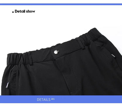 Men's Summer Cargo Pants Big Size Ice Silk Stretch Breathable Straight Leg Pants Quick Dry Elastic Lightweight Long Trousers