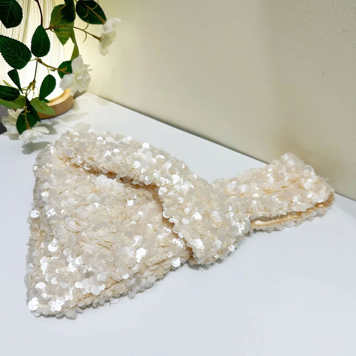 Elegant White Sequin Clutch Evening Bag for Women Mini Hobo Handbag Bridal Party Prom Dress Accessory Female Wedding Purse