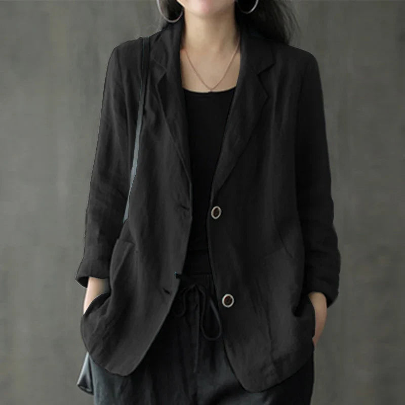 Elegant Solid Blazer Women Autumn Overcoats ZANZEA 2023 Casual Long Sleeve Single Button Coats Female Lapel Outwears Oversized