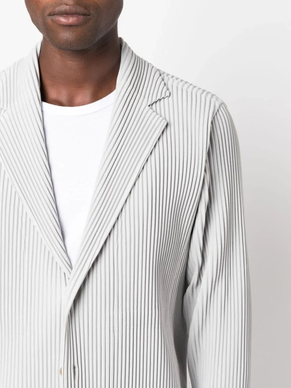 Miyake Pleated Men New Office Black Blazer Luxury High Fashion Suits Partially Lined Autumn Winter Coat