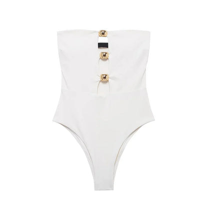 Bodysuits Sexy Corset Cut Out Top White Black Bodysuit Women Backless One Piece Strapless Thong Bodysuit Woman Swimsuits