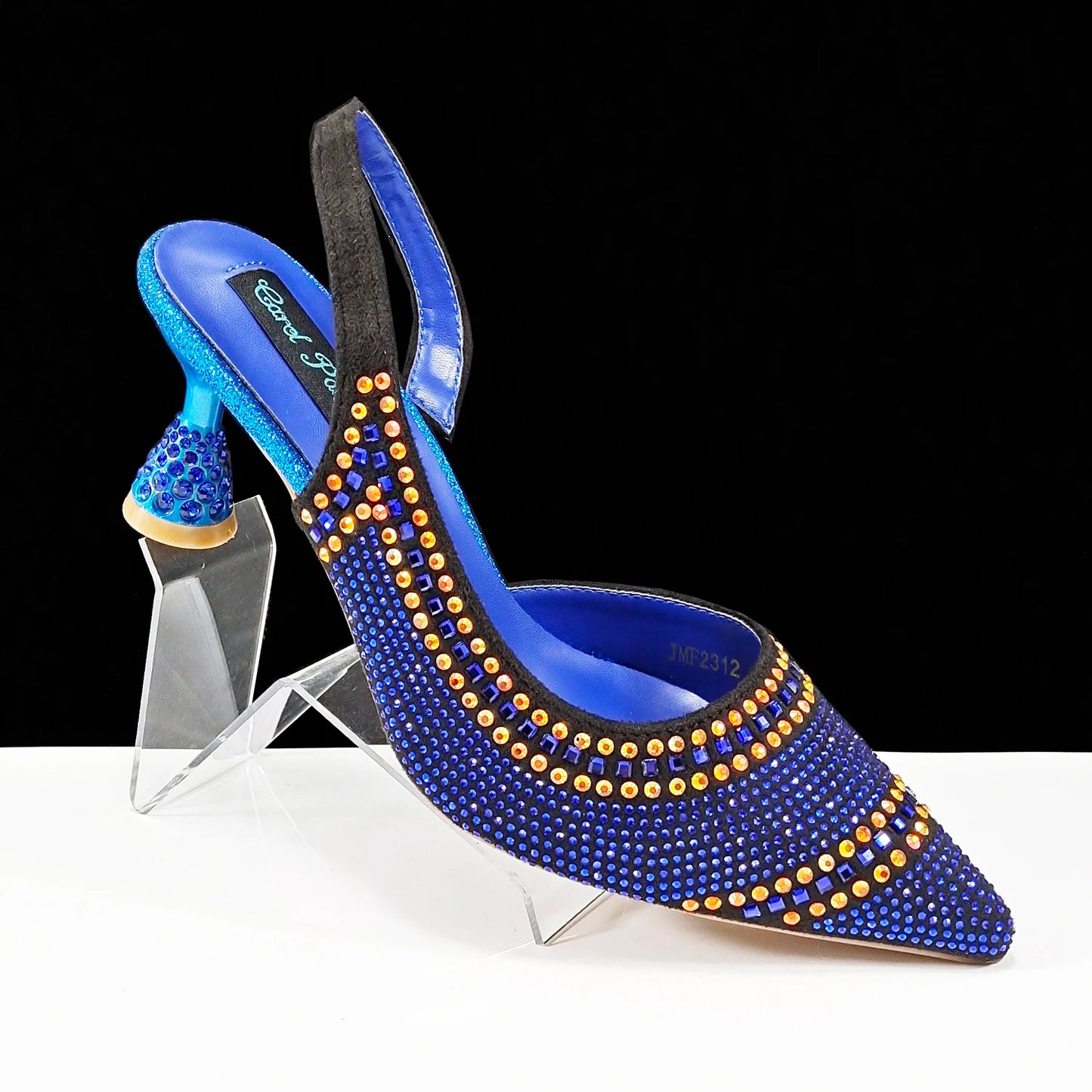New Italian Pumps and Bag To Party 2024 INS Style Pointed-Toe Rhinestone Elegant High Heels Champagne Wedge for Women