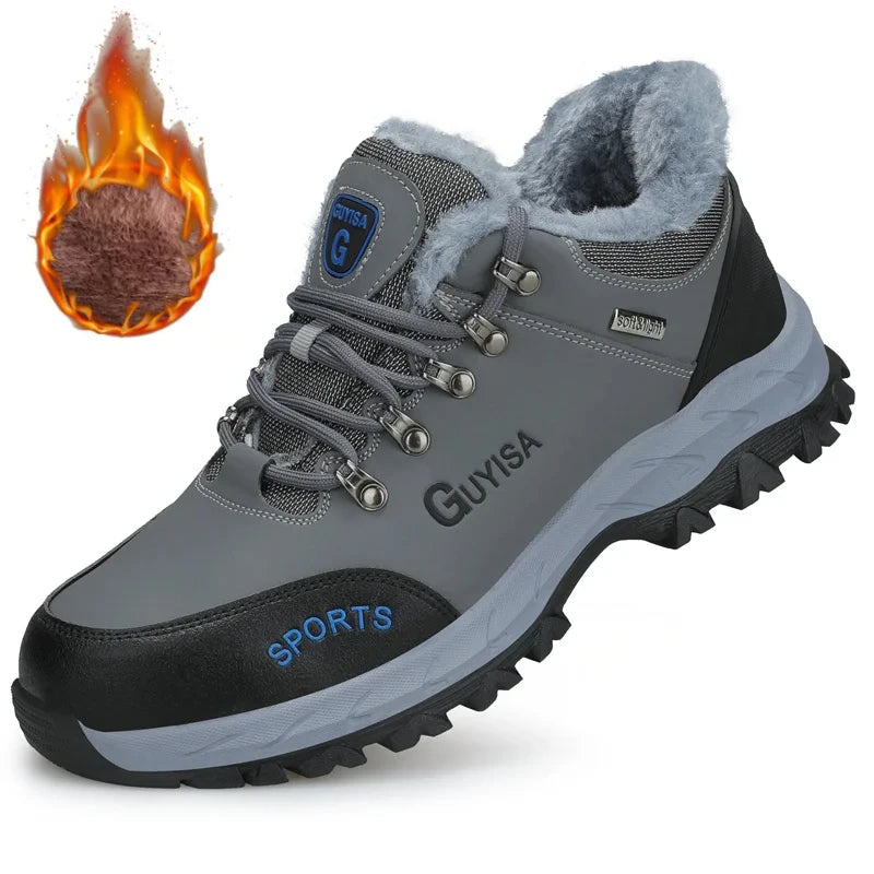 2024 New Winter Plush Safety Work Shoes For Men Waterproof Indestructible Steel Toe Cap Anti Nail Construction Shoes Male Boots