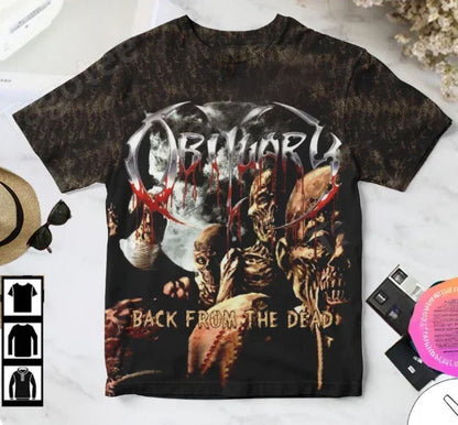 Classic Rock Obituary Album 3D Print T-shirt Summer Unisex Streetwear Men Women Hip Hop Trend Short Sleeve Tee Oversized Y2k Top
