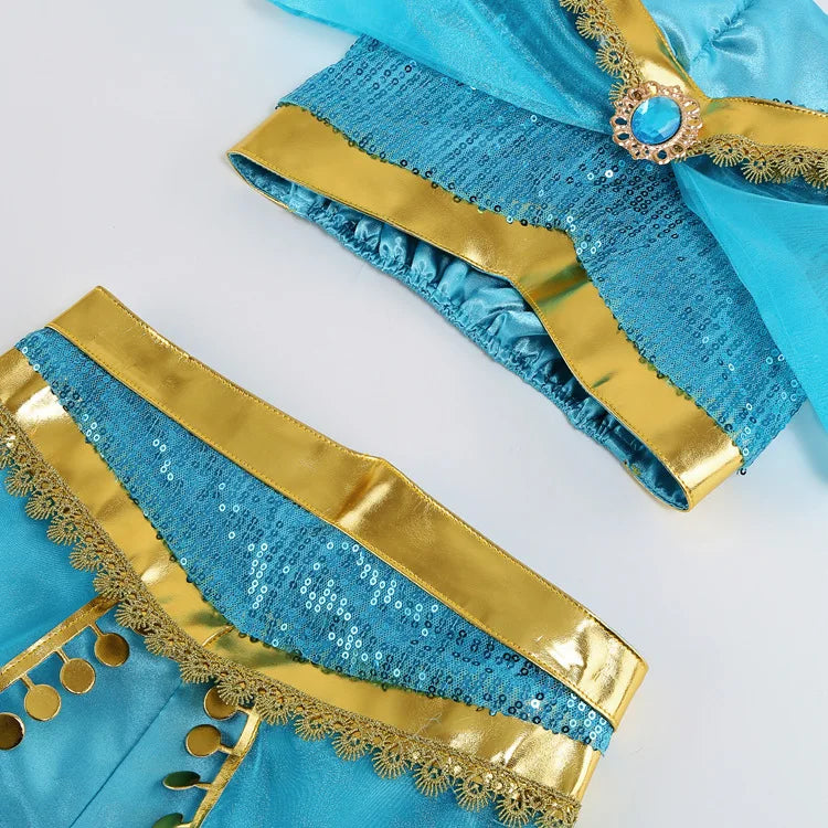 2026 Venice Carnival Rio Canaval Costume Play Jasmine Princess Dress up Girls Birthday Party Fancy Aladdin Role Playing Apparel