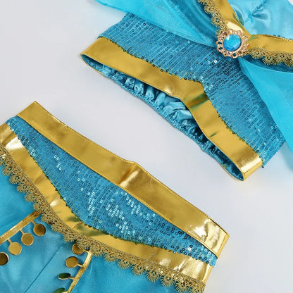 Aladding and the Magic Lamp Jasmine Fairy Costume Princess Dress up for Little Girl Fancy 2026 Halloween Carnival Cosplay Outfit