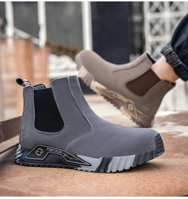 steel toe work boots for men industrial construction work protection shoes anti smash anti puncture safety shoes without laces
