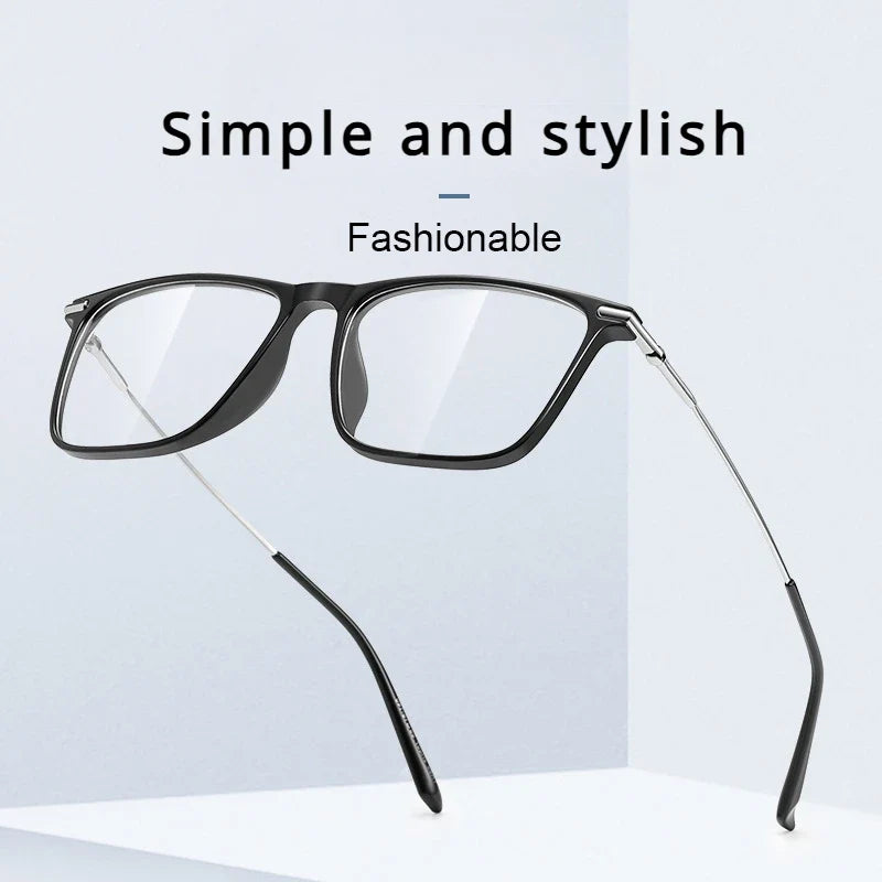 Titanium Classic Men's Square Frames Anti-blue Light Reading Glasses Myopia Can Be Customized Prescription Glasses 007