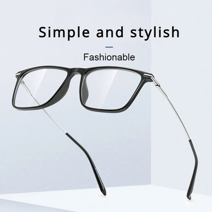Titanium Classic Men's Square Frames Anti-blue Light Reading Glasses Myopia Can Be Customized Prescription Glasses 007