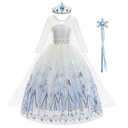 Frozen Snow Queen Elsa Anna Dresses for Girls Costumes Kids Cosplay Princess Children Gowns Clothes Party Dresses Outfits