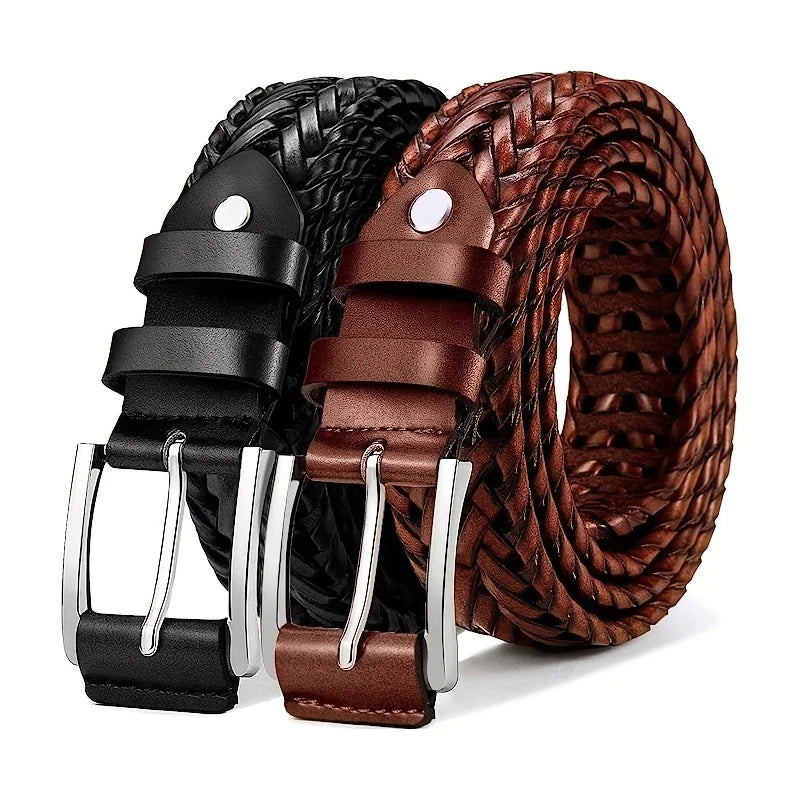 Men's Belt Casual Sports Hollow Woven Waistband Jeans Waistband, Gift for Dad or Boyfriend