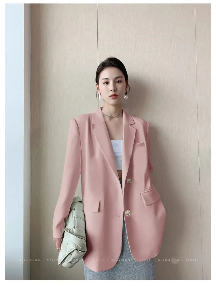 White Suit Jacket Female  2026 New Korean Version Loose Online Celebrity Casual Professional Fashion Small Suit Jacket