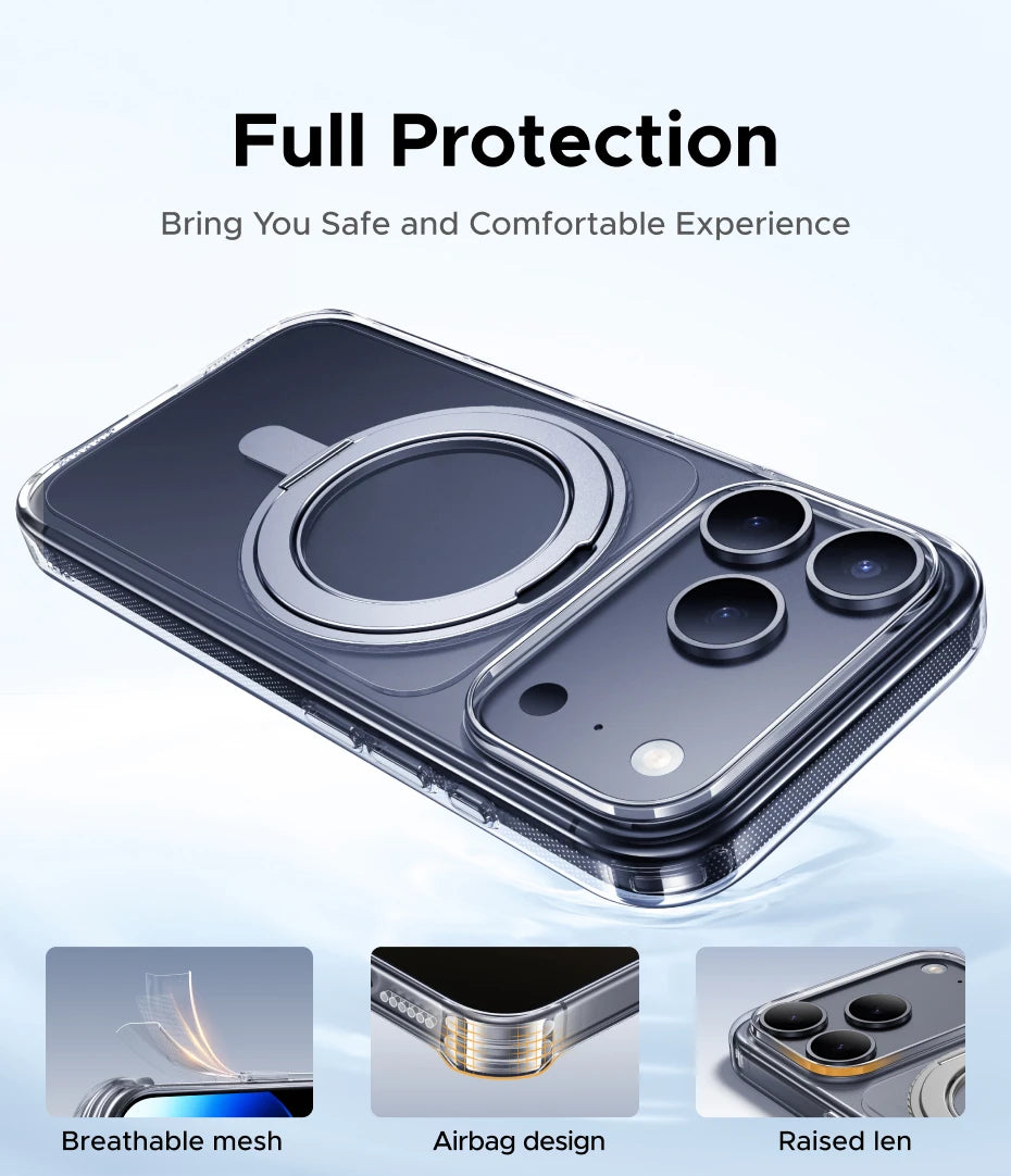 For iPhone 17 Pro Max 360° Magnetic Stand Case Cover for iPhone 17pro for Magsafe Rotatable Magnet Kickstand Case