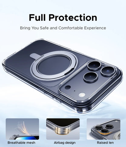 For iPhone 17 Pro Max 360° Magnetic Stand Case Cover for iPhone 17pro for Magsafe Rotatable Magnet Kickstand Case
