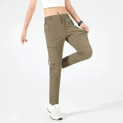 Women's Summer Hiking Pants Quick-Dry Waterproof Cargo Pants Outdoor Stretch Mountain Trousers For Camping Climbing