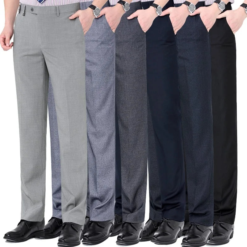 Brand New High-end Men's Wool Pants -Wool Blend Thin Fabric for Summer,Business Formal Dress Pants,Wool Blend Trousers