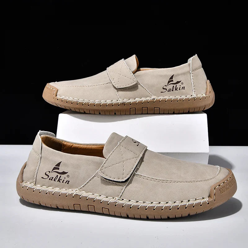 Men's Slip On Loafers Soft Leather Preppy Lightweight Breathable Driving Shoes Non Slip Daily Fashion Casual Outdoor Sneakers
