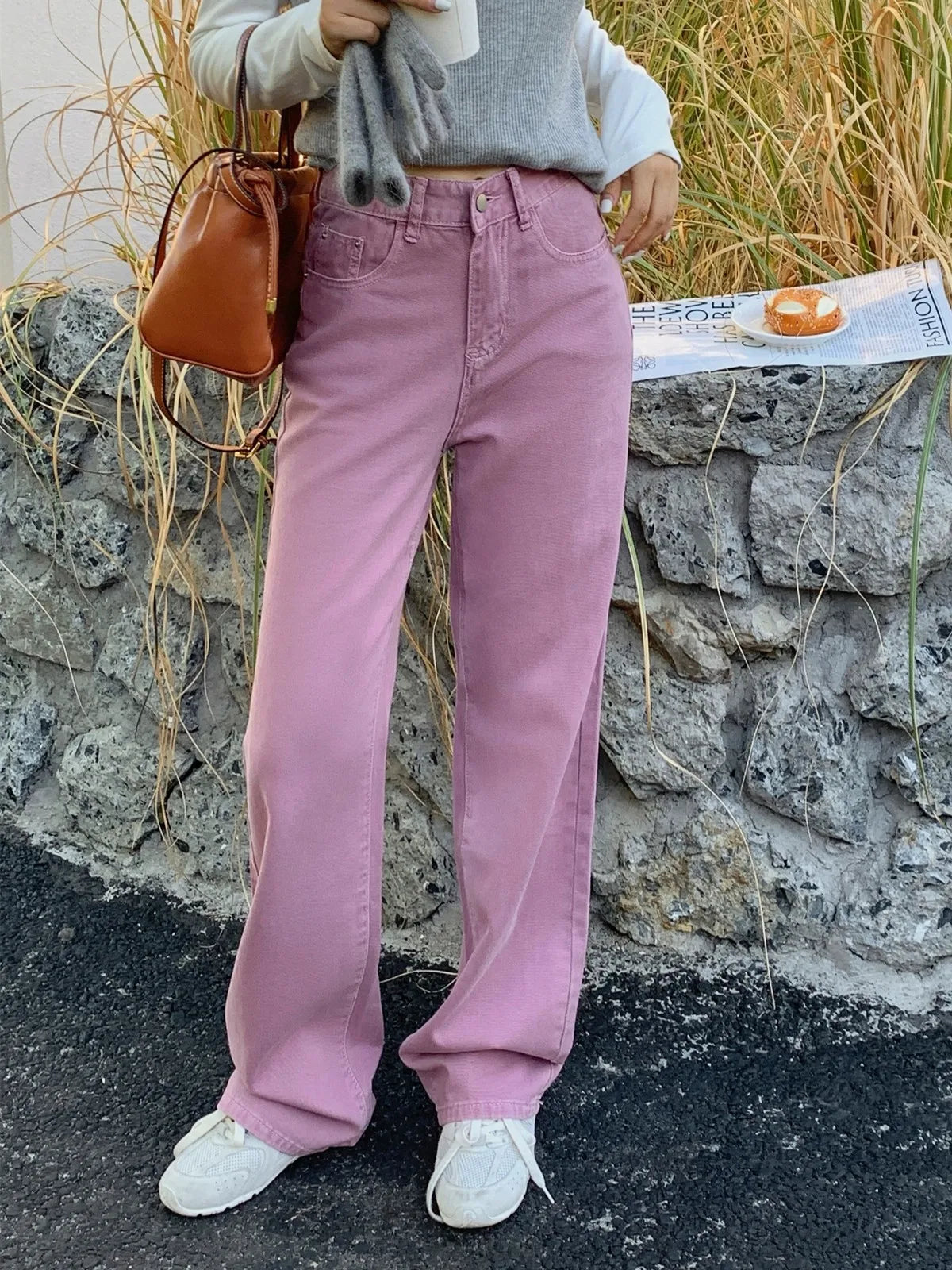 7 Colors Straight Jeans Women Autumn 2024 Wide Leg Straight Denim Pants Streetwear 2024