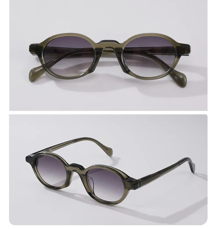 Fashion Top Quality Acetate Small Round Man Sunglasses Tourism Driving UV400 Protection Women Custom Prescription Sun Glasses