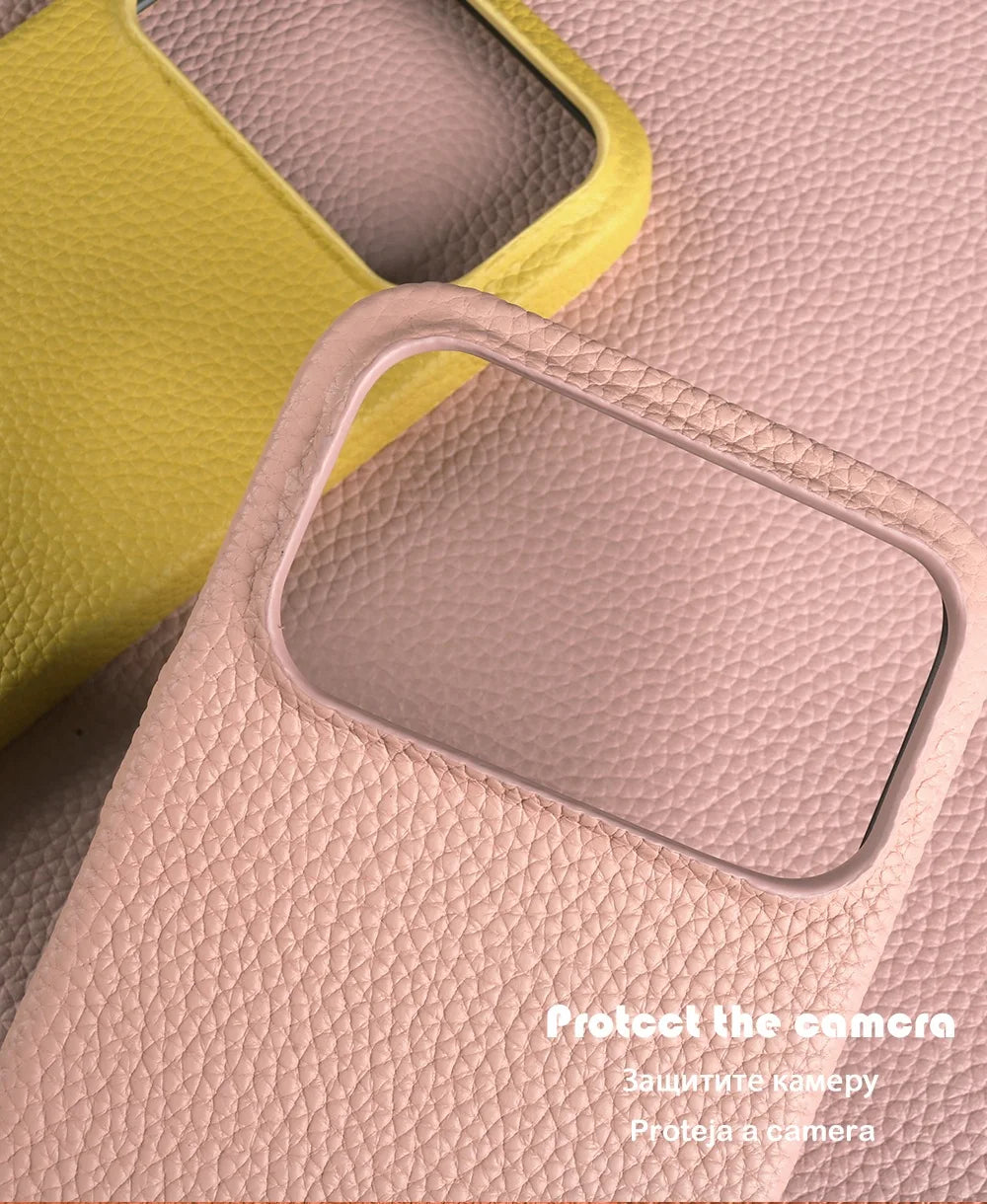 Luxury Magnetic Genuine Leather Case For iphone 17 Pro Max 16 15 14 13 12 11 for Magsafe Full Covered Phone Cases Back Cover