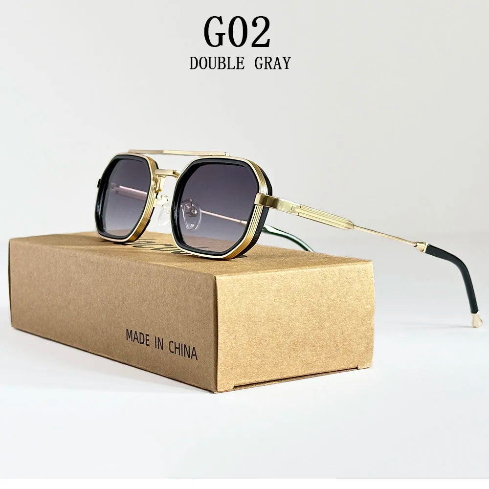 Square Punk Sunglasses For Men Luxury Vintage Steampunk Sunglasses Women Trendy Fashion Glasses Dropshipping Gafas De Sol Hombre