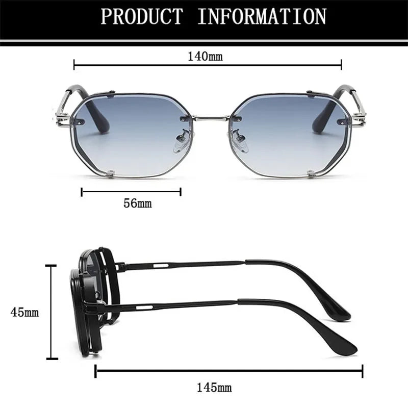 Steampunk Sunglasses For Men Punk Retro Sunglasses Women Trendy Vintage Fashion GlassesLuxe Gafas De Sol Hombre Zonnebril Heren