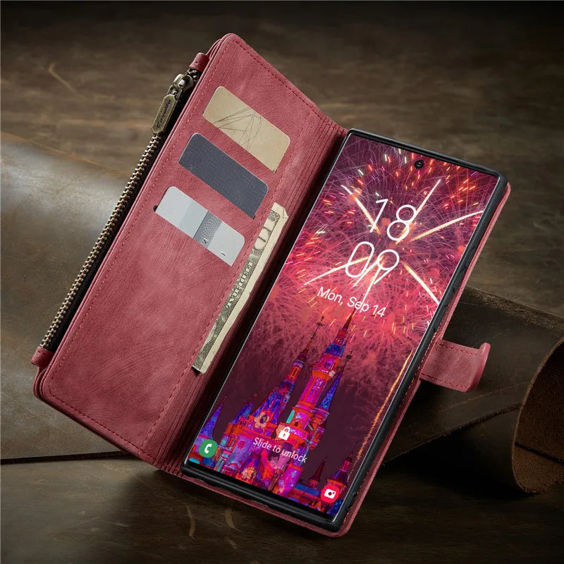 Flip Leather Phone Case For Samsung Galaxy S25 Edge S24 S26 Ultra S23 FE S22 S21 S20 Plus Note20 A16 A56 A17 A37 A57 Wallet Etui