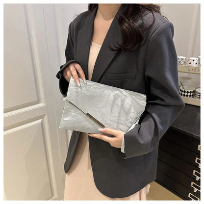Fashion Women Clutch Soft PU Leather Solid Color Evelope Bag Wristlet Bags Female Small Handbags Day Clutches Evening Party Bags