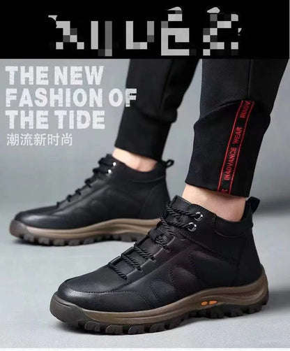 Men’s Winter Sneakers High Top Leather Lined Hiking Casual Sports Shoes