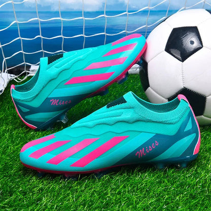 New Men Outdoor Football Boots Cleats Soccer Shoes Long Spikes FG Boys Non Slip Sport Training Breathable Match Comfortable