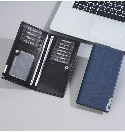 Male Long Ultra-thin Folding Canvas Wallet Simple Retro Fabric Style Linen Money Clip Large Capacity Wallets for Men