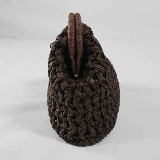 Fashion Straw Clip Shell Clutch Bag for Women Designer Paper Woven Handbags Casual vintage Handmade Summer Beach Bag 2025