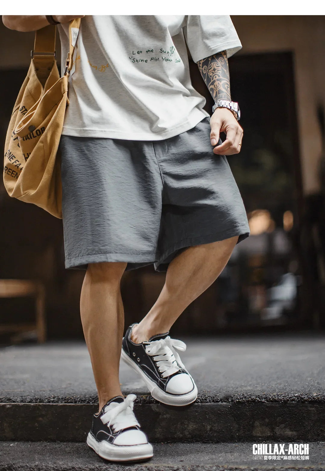 Men's Lyocell Linen Look Shorts Straight Leg Elastic Waist Lightweight Breathable Old Money Casual Summer Male Pants
