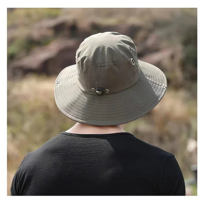 Waterproof Fisherman Hat Outdoor Summer Sun Anti UV Protection Breathable Mesh Camping Hiking Mountaineering Caps Mens Women