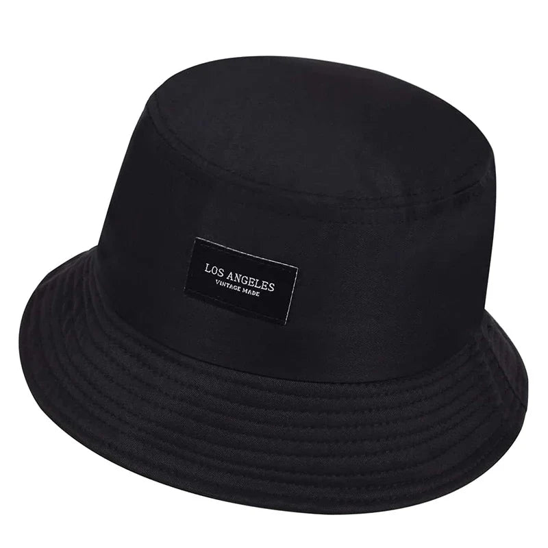 Unisex LOS ANGELES Letter Sticker Bucket Hats Fishermen Caps Outdoor Casual Cap Sunscreen Hat