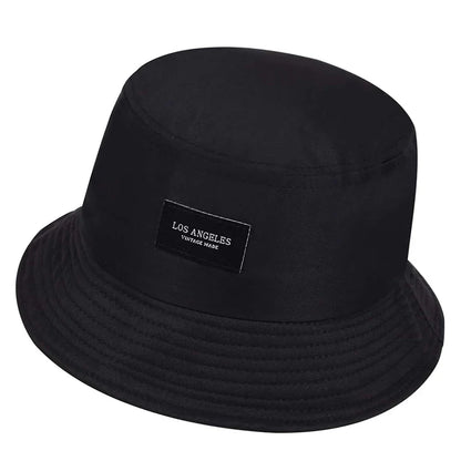 Unisex LOS ANGELES Letter Sticker Bucket Hats Fishermen Caps Outdoor Casual Cap Sunscreen Hat