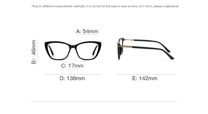 Simple Classic Butterfly Personalized Design Women's Anti-Blue Light Reading Glasses Customizable Prescription  PFD2233