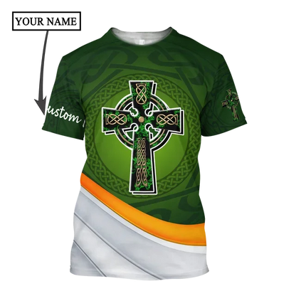 2023 Summer New Printed Irish Celtic Men's and Women's T-shirt, Custom Name Short Sleeve Unisex Shirt, Harajuku Large Casual Sty