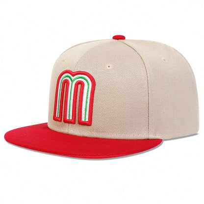 Unisex M Letter Embroidery Hip-hop Hats Outdoor Adjustable Casual Baseball Caps Sunscreen Hat