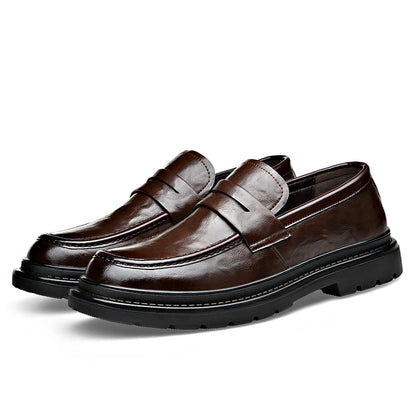 Fashion Leather Mens Casual Shoes Breathable Business Handmade Slip On Shoes Hot Sale Brand Classic Men Shoes Flats Moccasins