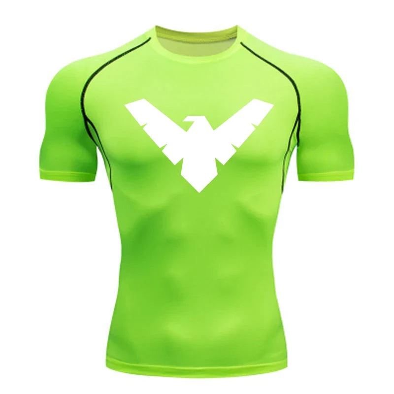 Summer Short Sleeve Compression Shirt Men Sports Top Running T Shirt Quick Dry Gym Workout Clothing Sun Protection Long Sleeve