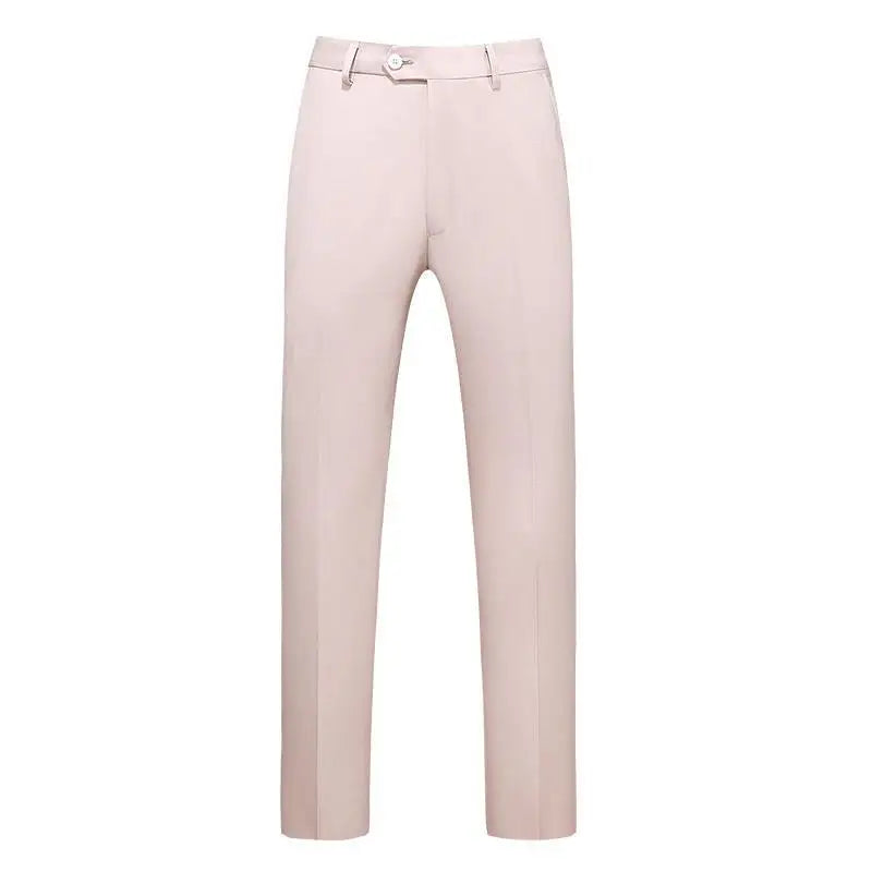 19 Colors High Quality Men's Solid Color Slim Fit Suit Pants Fashion Formal Business Social Groom Wedding High End Trousers
