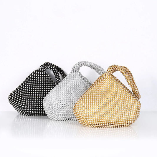 Fashion Designer Evening Bag Ladies Rhinestone Clutch Soft Purse Handbag for Women Party Gift Wedding Accessories Daily Use