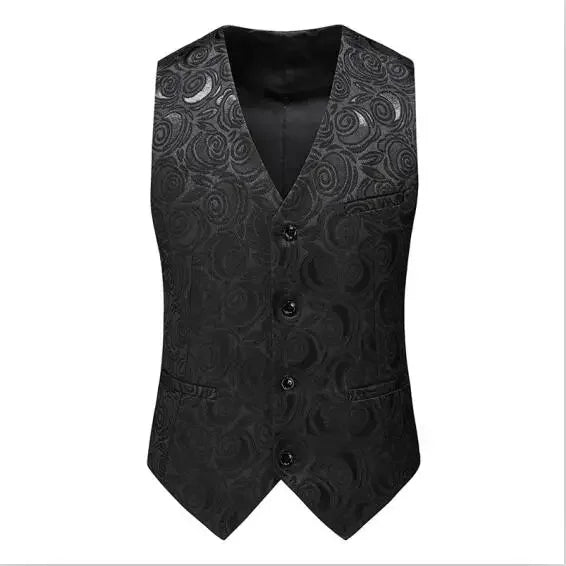 2026 New Men's Red Sleeveless Vest Coat, Single-breasted V Neck Waistcoat, Wedding Party Vests Blue Black Asian Size M-5XL 6XL