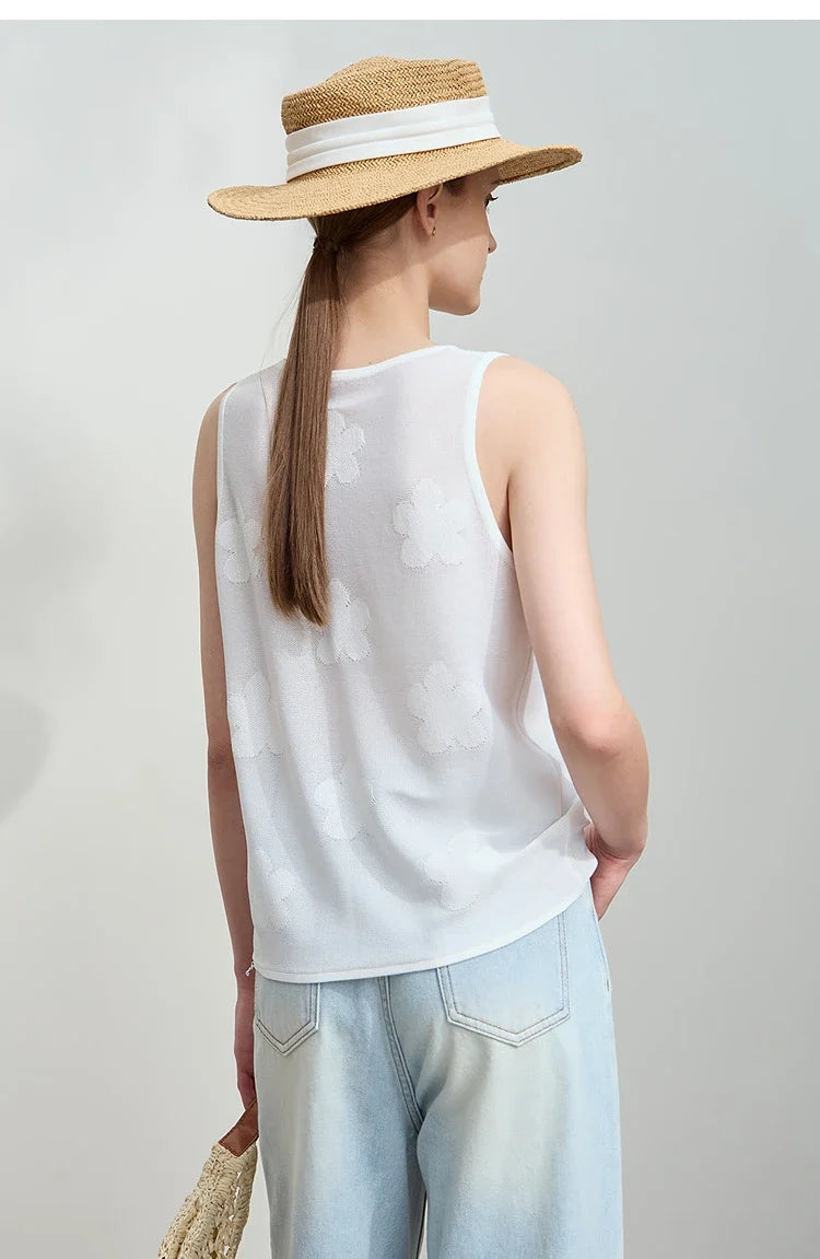 Summer New Knitted Camisole Women 2025 Solid Sleeveless U-neck Casual Tops for Woman Fashion Office Lady Clothing 12542111