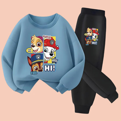 Children's Casual Hoodies Sets Boys and Girls' Pullover Long Pant Two  Piece Suit Kids Breathable Sweatsuit