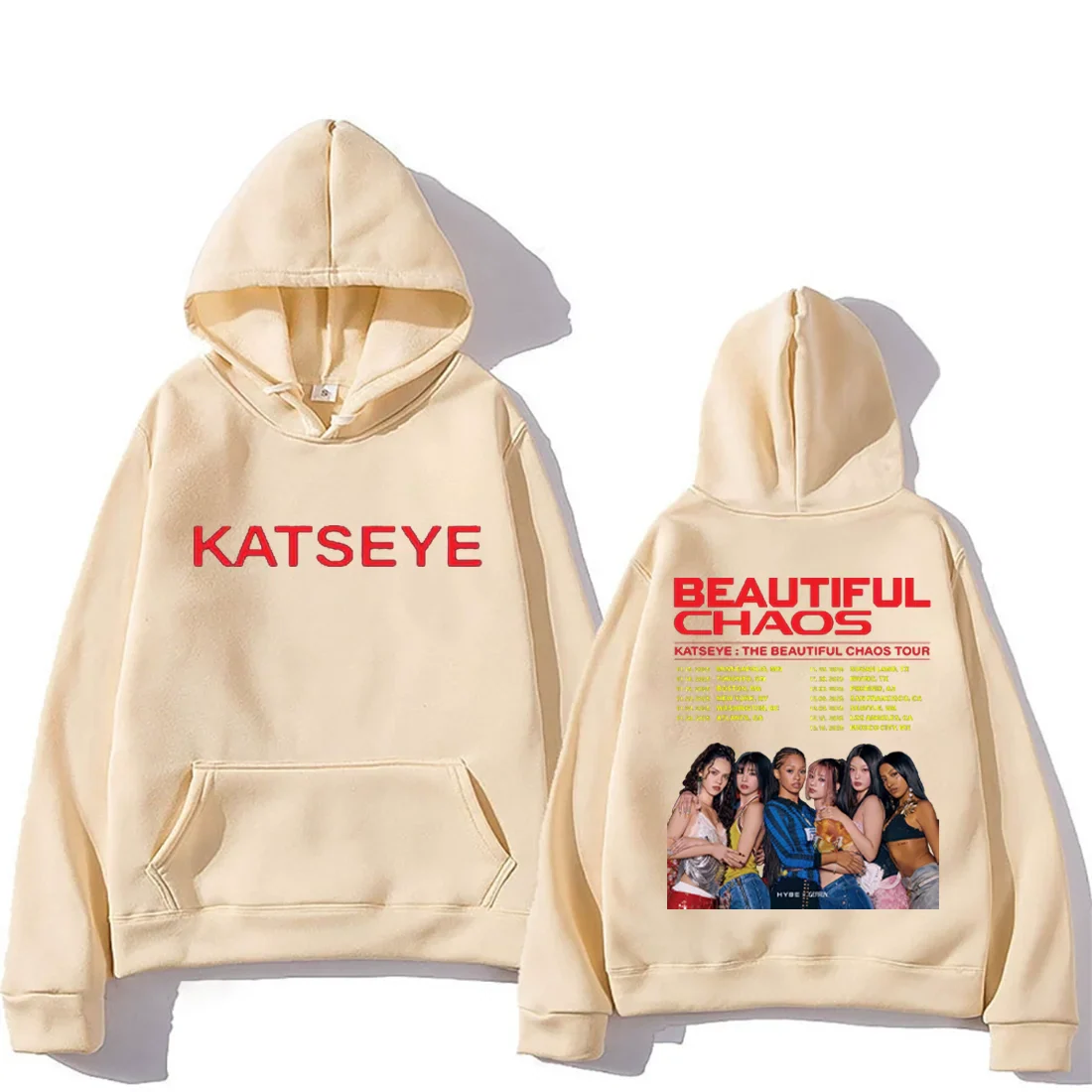 THE BEAUTIFUL CHAOS TOUR Fashion pop Hoodie Men Women's vintage clothes Fleece Long sleeve pullovers oversized hoodies