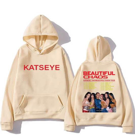 THE BEAUTIFUL CHAOS TOUR Fashion pop Hoodie Men Women's vintage clothes Fleece Long sleeve pullovers oversized hoodies