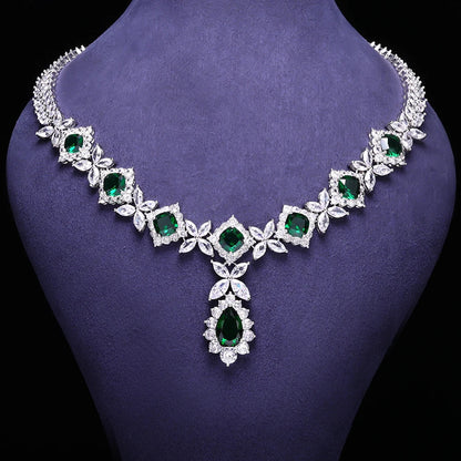 Unique Popular Jewelry 4-Piece Bridal Zirconia Women's Party Jewelry Set Dubai Nigeria CZ Crystal Wedding Jewelry Set